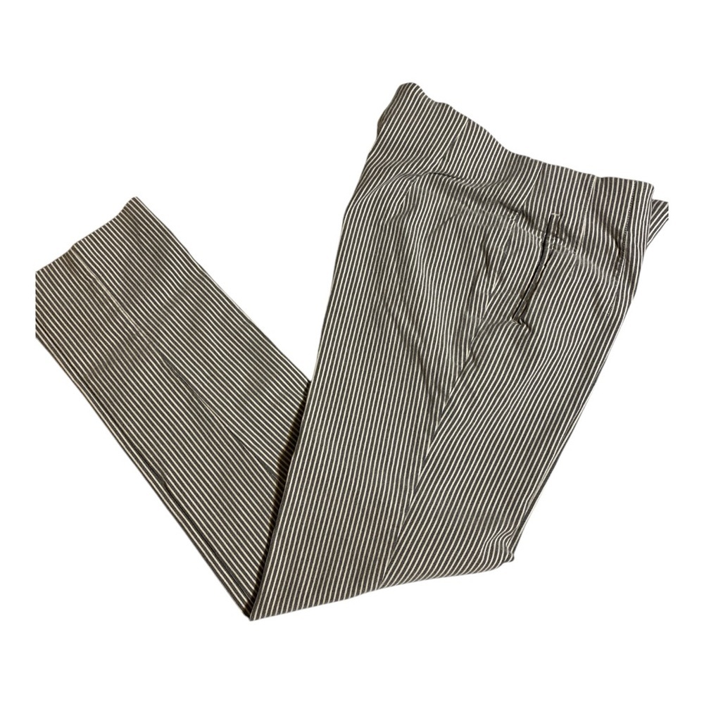 Women’s Striped Gray and White Stretch Pants